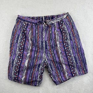 Westside Swimwear Shorts Mens XL Purple Blue Abstract Print Swim Trunks‎